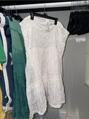 White Embellished Maxi Skirt - Women